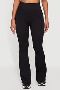 Ribbed High Waisted Flare Leg Active Pants