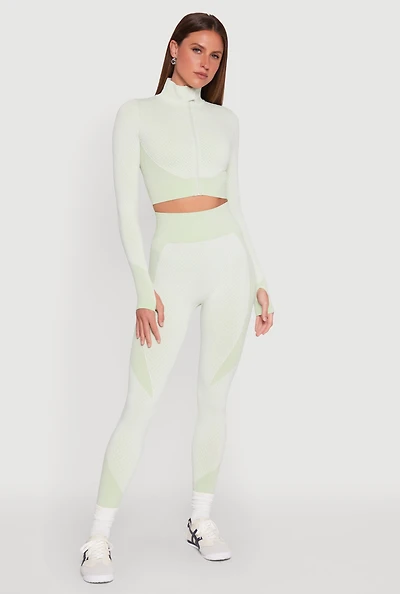 Womens Striped Detail Two Tone Leggings,