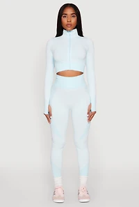 Striped Detail Two Tone Leggings