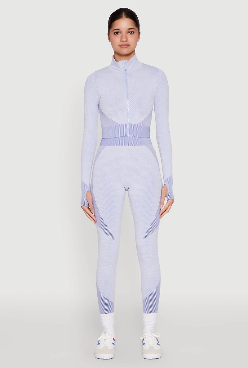 Striped Detail Two Tone Leggings