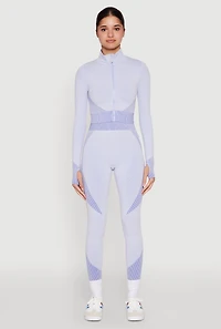 Striped Detail Two Tone Leggings