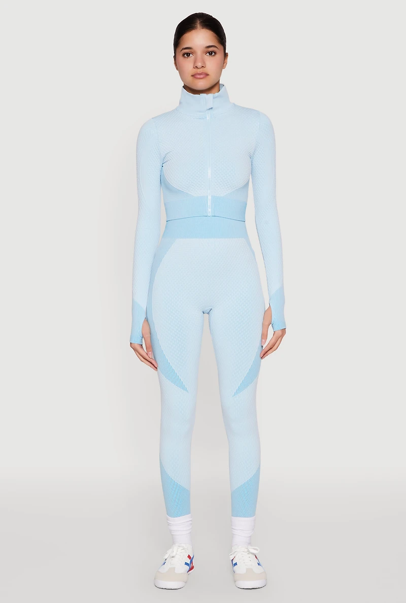 Striped Detail Two Tone Leggings