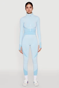 Striped Detail Two Tone Leggings