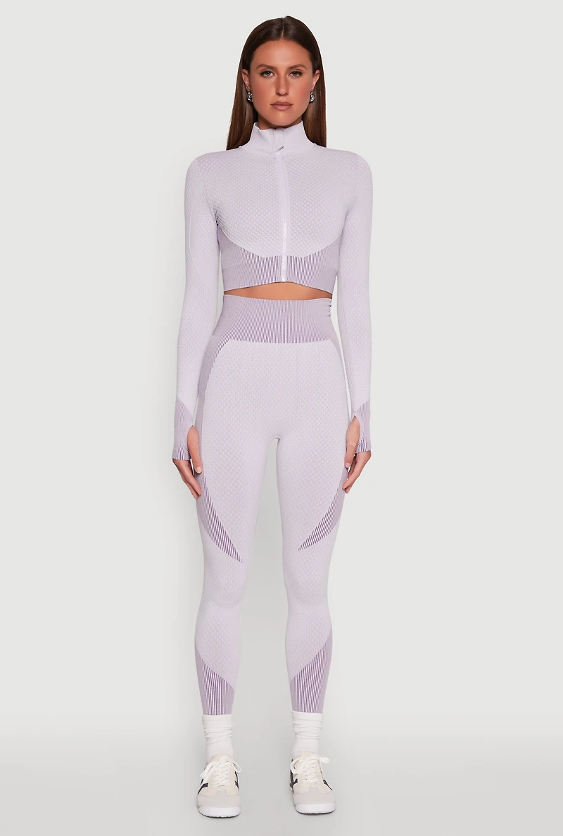 Striped Detail Two Tone Leggings