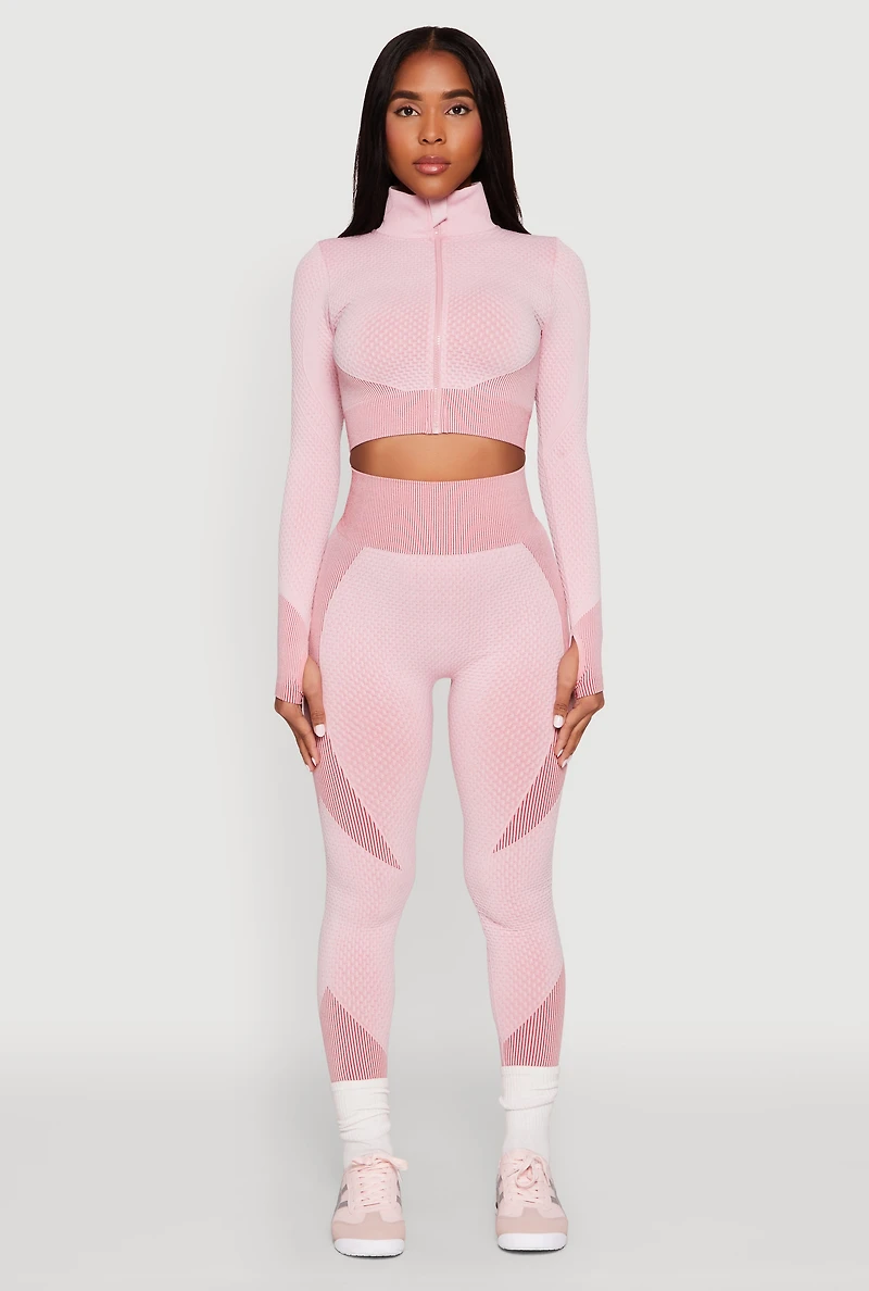 Striped Detail Two Tone Leggings