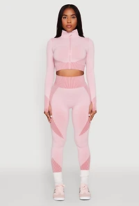 Striped Detail Two Tone Leggings