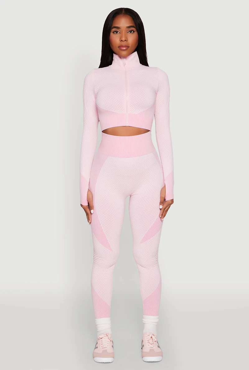 Striped Detail Two Tone Leggings