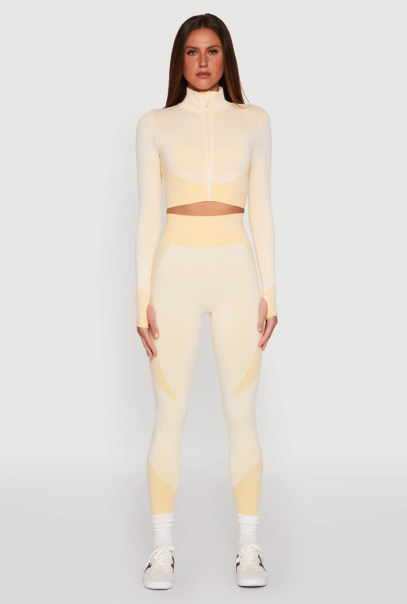 Striped Detail Two Tone Leggings