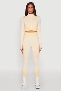 Striped Detail Two Tone Leggings