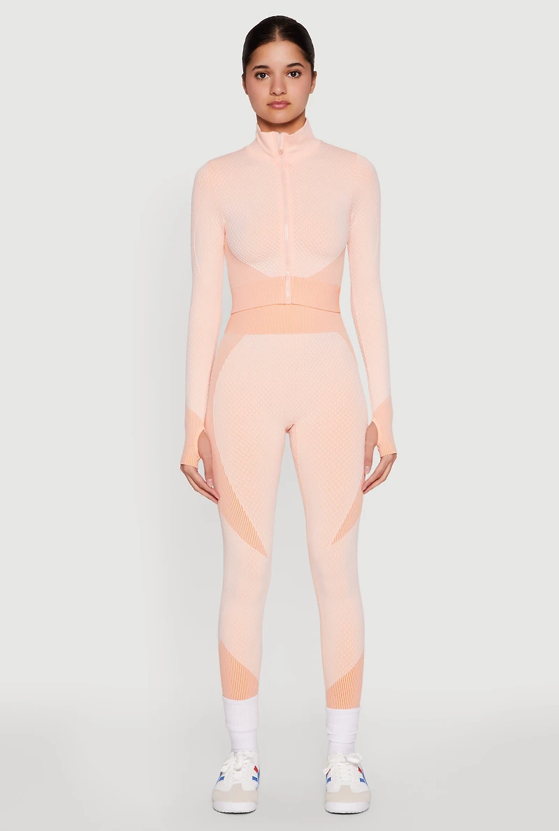 Striped Detail Two Tone Leggings