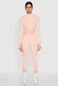 Striped Detail Two Tone Leggings