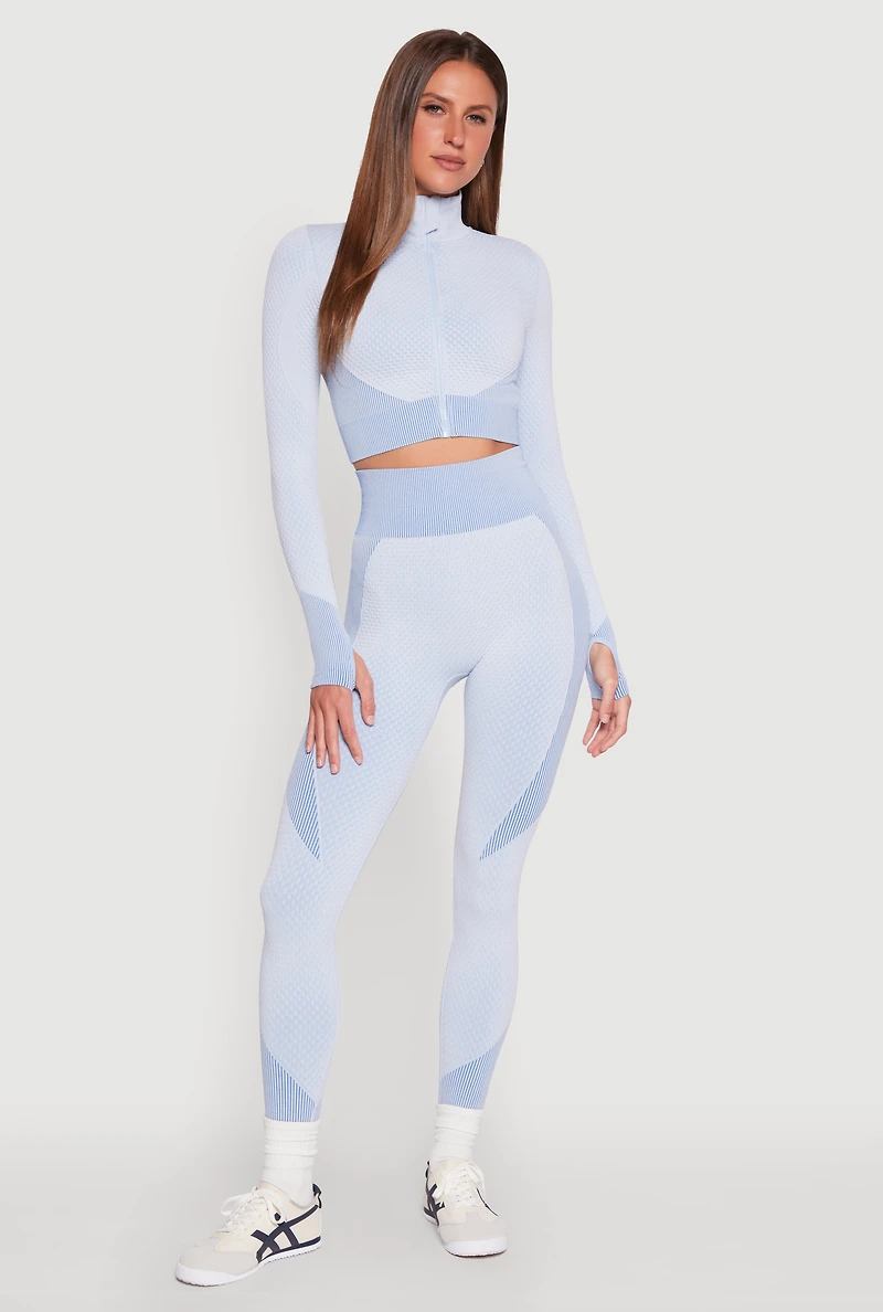 Striped Detail Two Tone Leggings