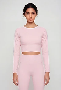 Varsity Stripe Seamless Long Sleeve Crop Top