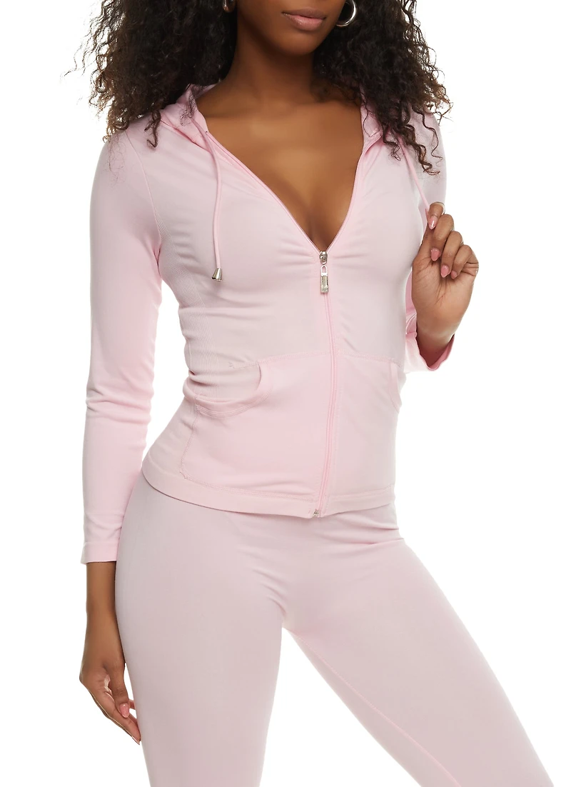 Full Zip Hooded Active Top