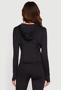 Long Sleeve Zip Front Hooded Active Jacket