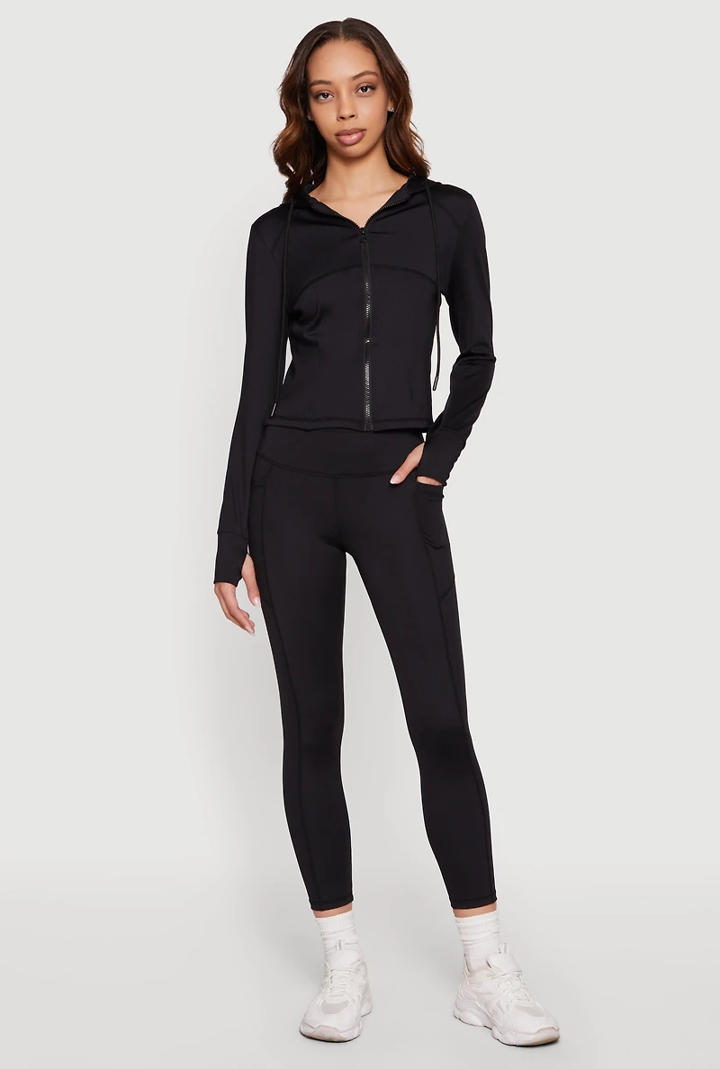 Solid Cell Phone Pocket Leggings