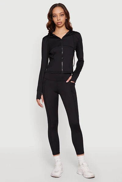Solid Cell Phone Pocket Leggings