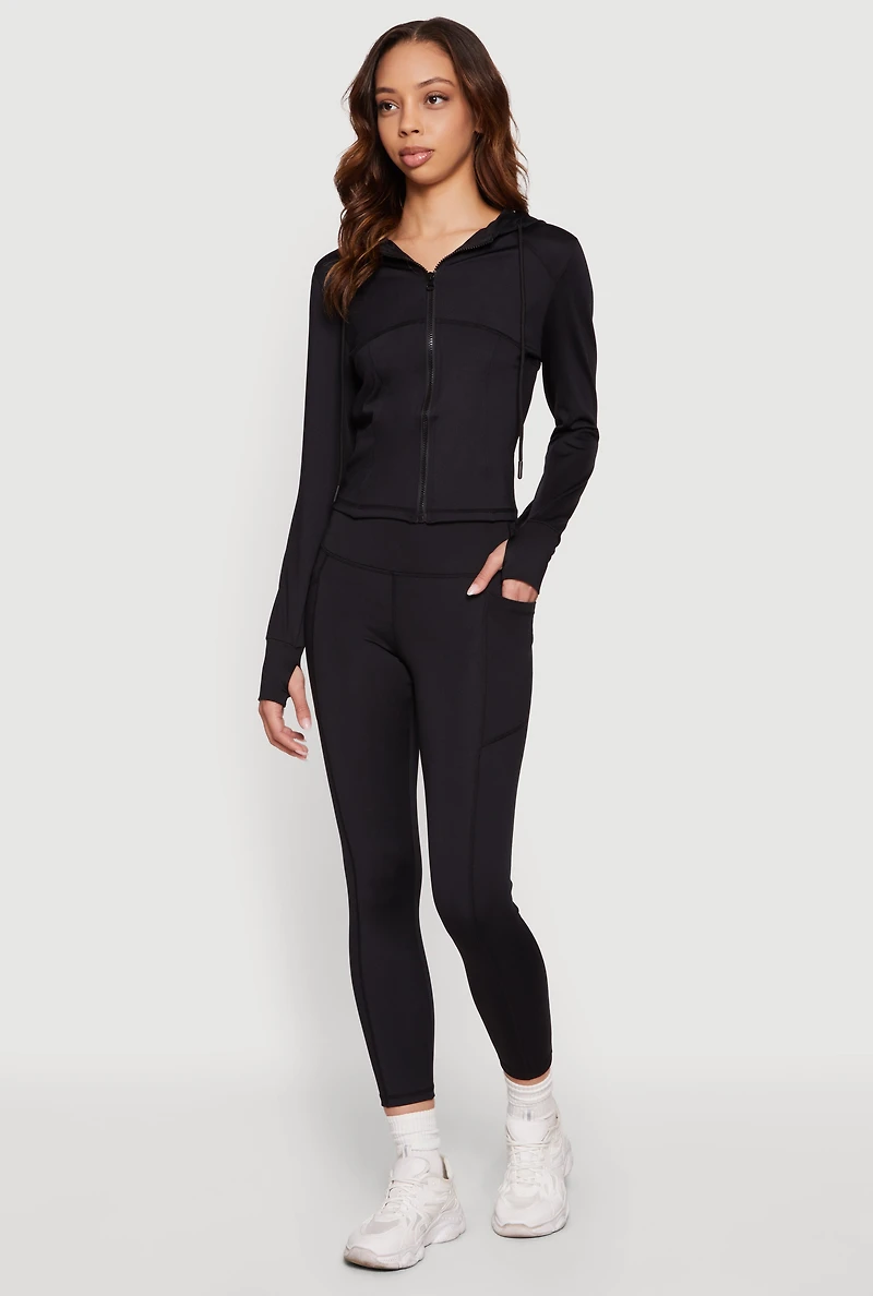 Solid Cell Phone Pocket Leggings