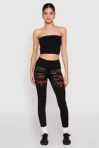Womens She Is Me Graphic Leggings, Black, Size M