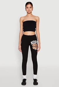Womens Nope Not Today Bear Leggings, Black, Size M