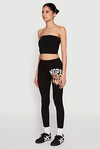 Womens Nope Not Today Bear Leggings, Black, Size S