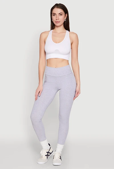 Womens High Waist Cropped Pocket Leggings,