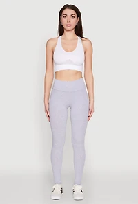Womens High Waist Cropped Pocket Leggings, Grey, Size M
