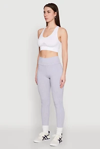 Womens High Waist Cropped Pocket Leggings, Grey, Size M
