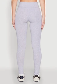 Womens High Waist Cropped Pocket Leggings, Grey, Size M