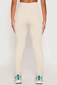 Womens Seamless Acid Wash High Waisted Leggings, Khaki, Size L-XL