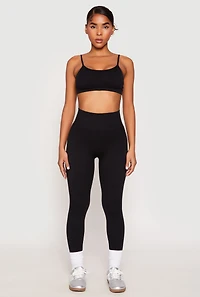 Rib Knit Seamless High Waist Leggings