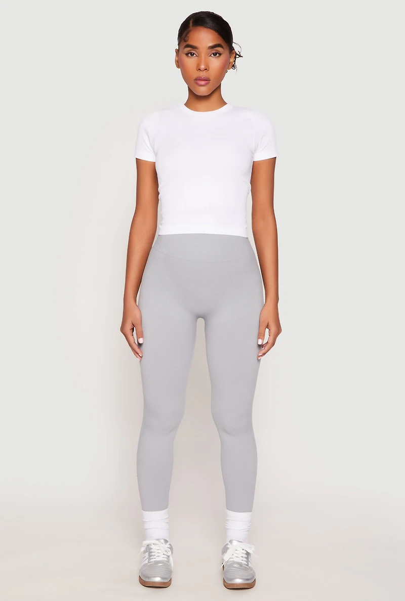 Rib Knit Seamless High Waist Leggings