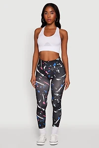 Paint Splatter Leggings with Booty Lift Effect