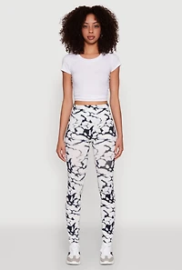 Womens Tie Dye Print Leggings, Multi, Size S-M