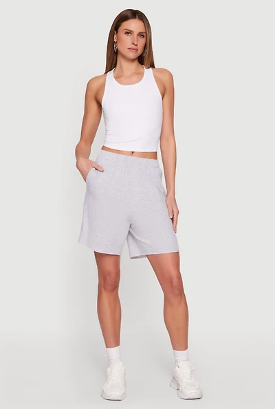 Elastic Waist Pull On Sweatshorts