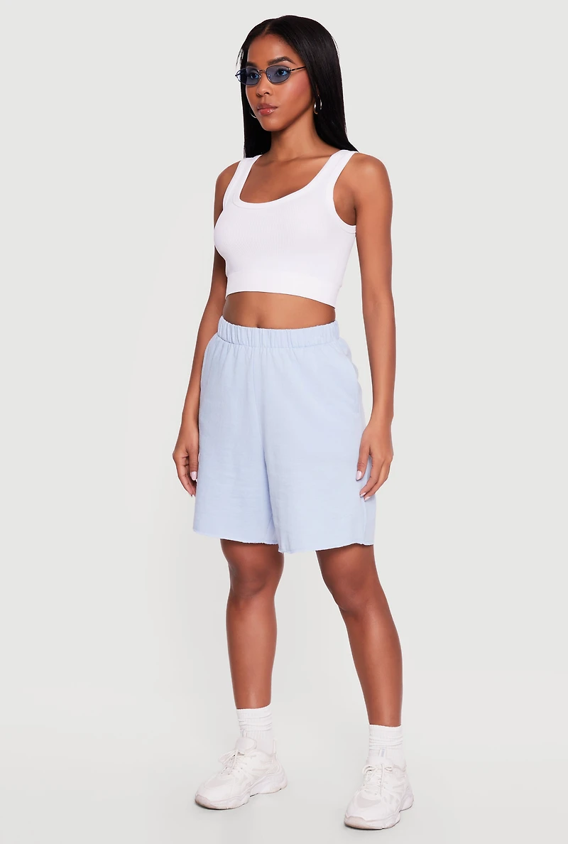 Elastic Waist Pull On Sweatshorts