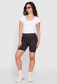 Floral High Waisted Seamless Biker Shorts