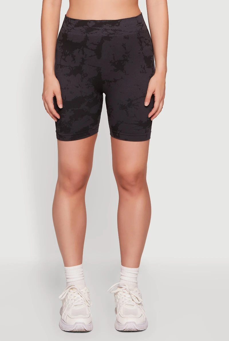 Floral High Waisted Seamless Biker Shorts