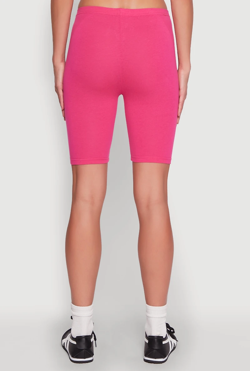 Womens Brooklyn New York Biker Shorts, Pink, Size L