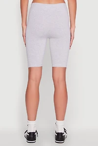 Womens Nope Not Today Bear Graphic Biker Shorts, Grey, Size M