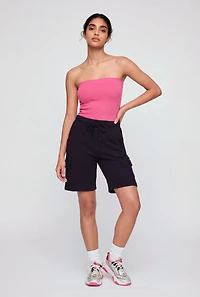 Drawstring Waist Cargo Sweatshorts