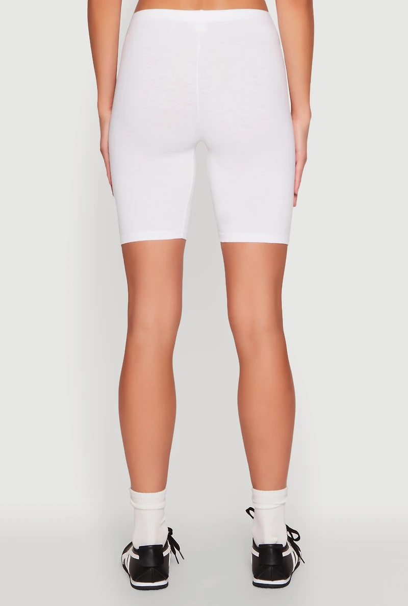 Womens Only One You Graphic Biker Shorts, White, Size S