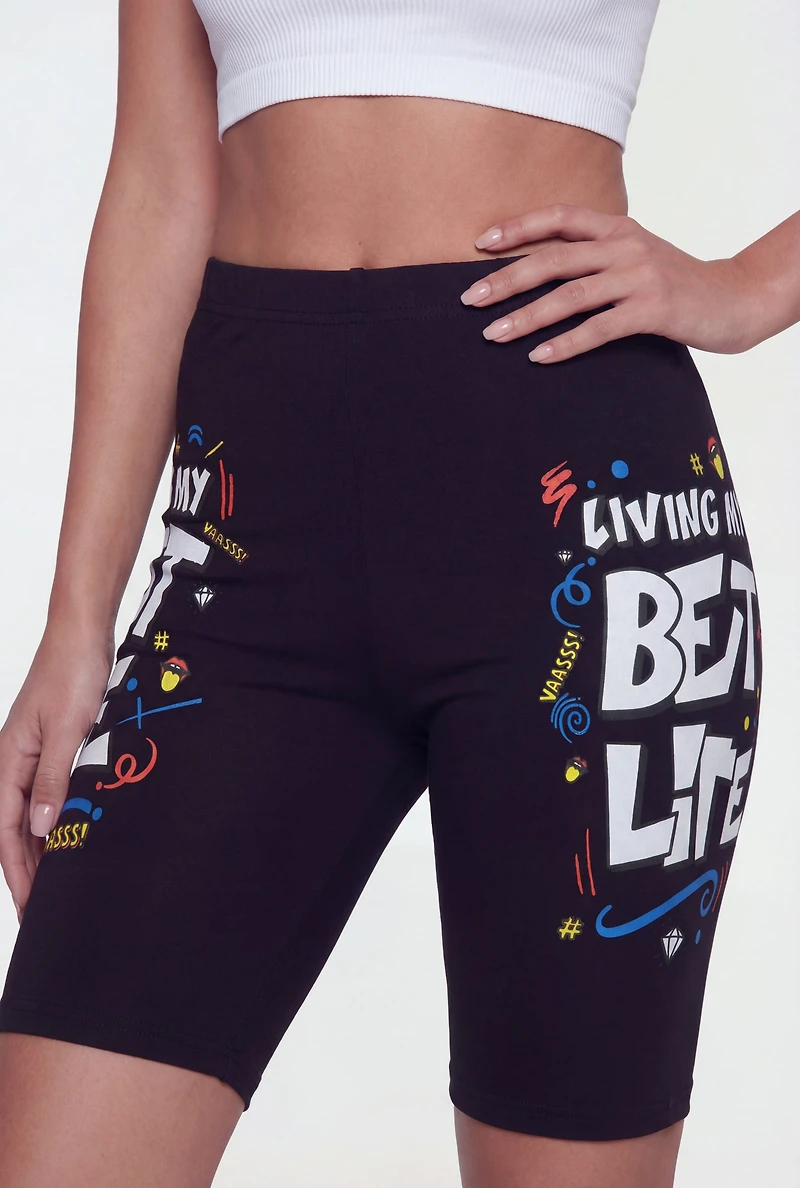 Living My Best Life Graphic Biker Shorts