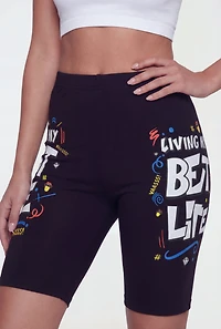 Living My Best Life Graphic Biker Shorts
