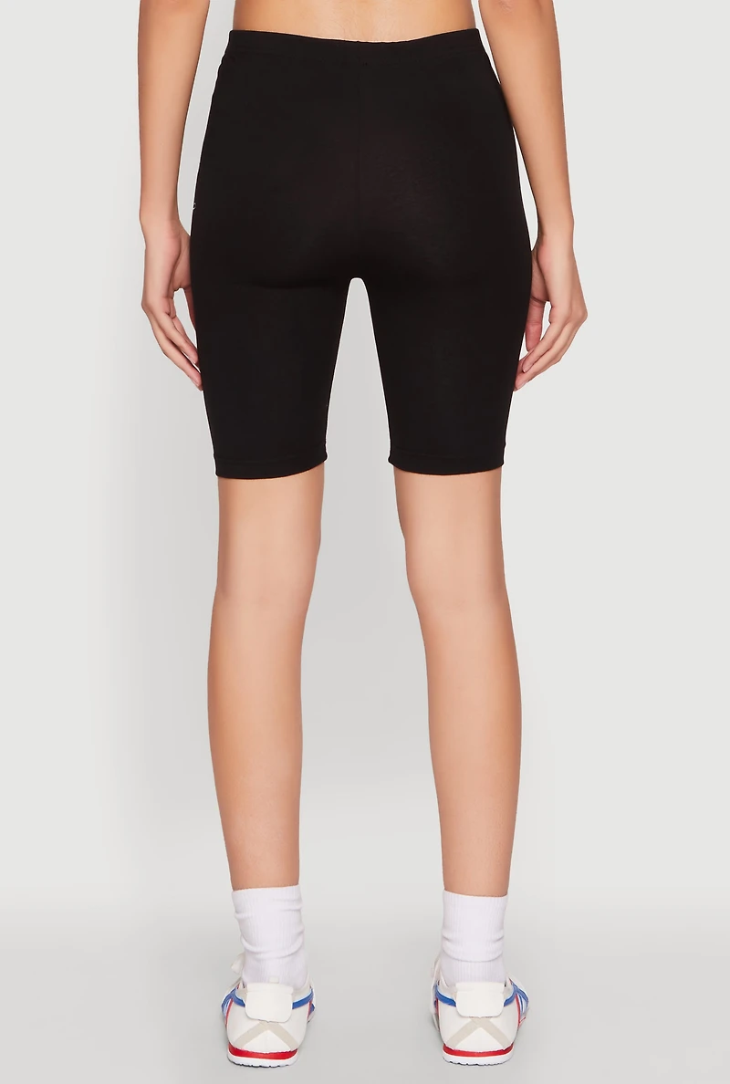 Womens Nope Not Today Graphic Biker Shorts, L
