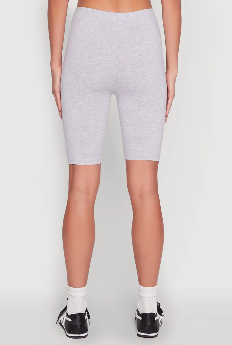 Womens Blessed By God Graphic Biker Shorts, Grey, Size XL