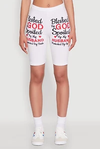 Blessed By God Graphic Biker Shorts