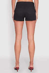 Womens D Ring Tabbed Cargo Shorts, Black, Size M