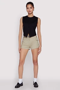 Womens D Ring Tabbed Cargo Shorts,