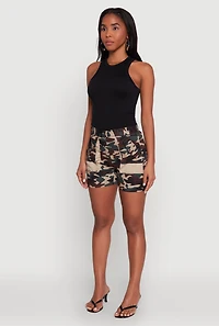 Womens Camouflage Cargo Pocket Shorts, Multi,